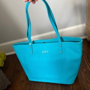 Gigi New York turquoise alligator bag
